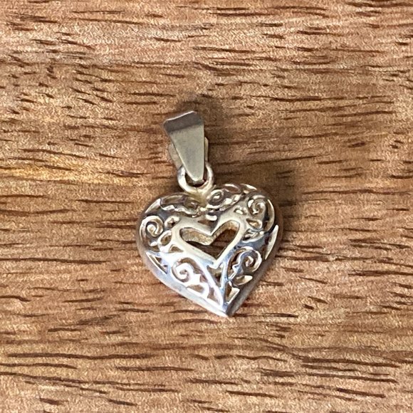 Filigree Heart Sterling Silver Jewelry Set - Picture 2 of 6